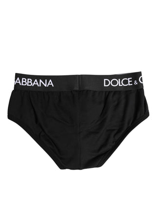 Ropa interior tipo slip regular de algodón elástico negro