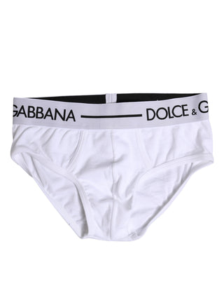 Ropa interior tipo slip regular de algodón elástico blanco  