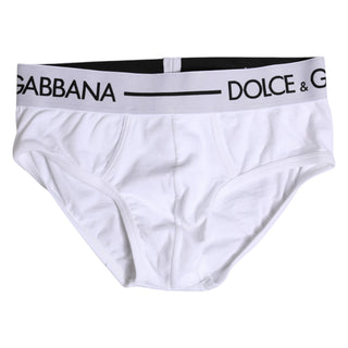 Ropa interior tipo slip regular de algodón elástico blanco  