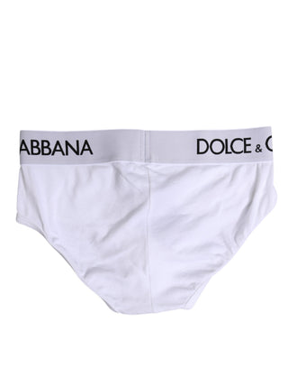 Ropa interior tipo slip regular de algodón elástico blanco  