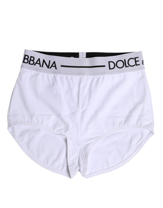 Weiße Nylon Boxer Briefs mit Logo-Bund