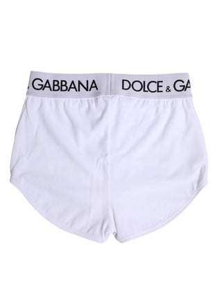 Weiße Nylon Boxer Briefs mit Logo-Bund