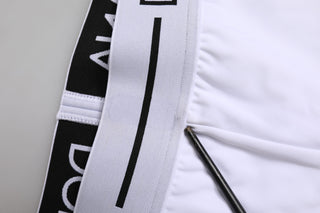 Weiße Nylon Boxer Briefs mit Logo-Bund