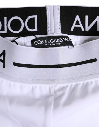 Weiße Nylon Boxer Briefs mit Logo-Bund
