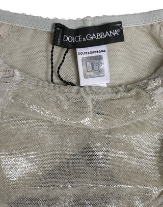 Gray Cotton Floral Lace High Waist Panty Underwear