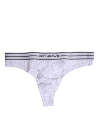 White Nylon Floral Lace Bottom Panty Underwear