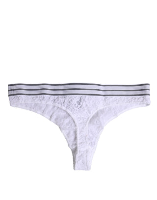 White Nylon Floral Lace Bottom Panty Underwear