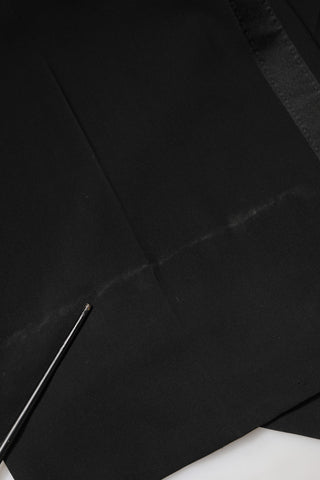 Schwarze High-Waist-Hose mit weitem Bein aus Wolle