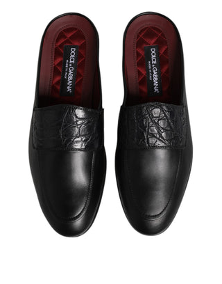 Black Calfskin Leather Slip On Loafers Shoes