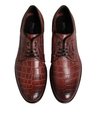 Zapatos de vestir burdeos de piel con cordones estilo derby