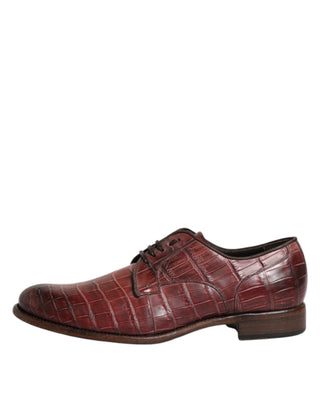 Zapatos de vestir burdeos de piel con cordones estilo derby