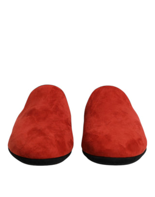 Zapatillas planas de ante naranja tipo sandalia