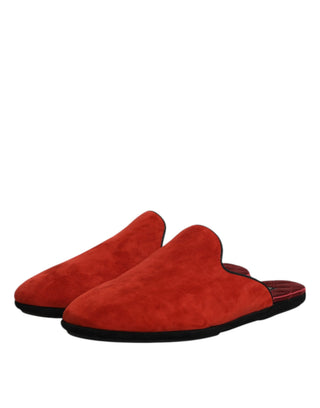 Zapatillas planas de ante naranja tipo sandalia