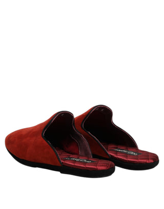 Zapatillas planas de ante naranja tipo sandalia