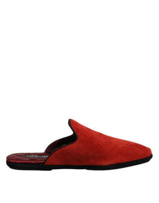 Zapatillas planas de ante naranja tipo sandalia