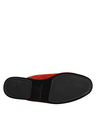 Zapatillas planas de ante naranja tipo sandalia