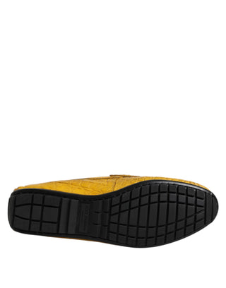 Mocasines amarillos de piel exótica sin cordones