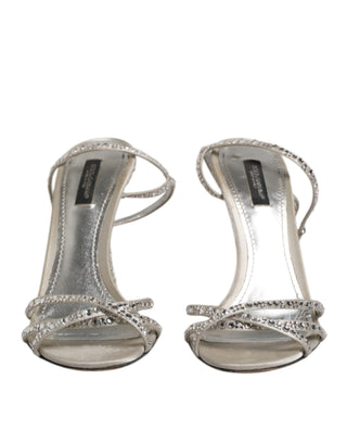 Silberne Strass-Riemchen-Sandalen KEIRA