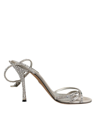 Silberne Strass-Riemchen-Sandalen KEIRA