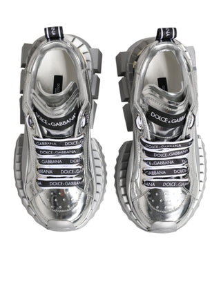 Silberne Leder-Super-Queen-Sneaker-Schuhe