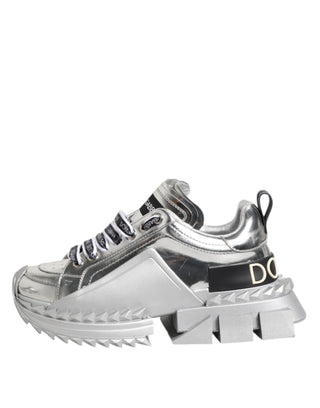 Silberne Leder-Super-Queen-Sneaker-Schuhe