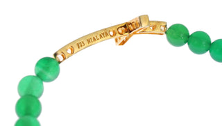 Pulsera de plata 925 CZ Cruz de oro de piedra jade