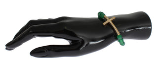 Pulsera de plata 925 CZ Cruz de oro de piedra jade