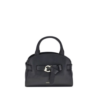Bolso de mano de cuero de becerro negro Bos Taurus