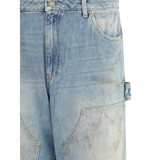 Jeans azules de algodón denim