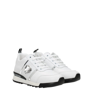 White Leather Low Top Sneakers
