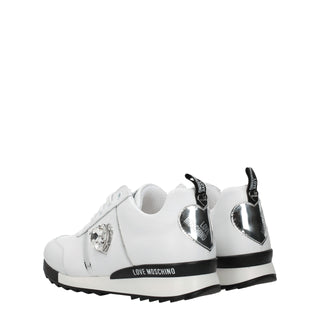 White Leather Low Top Sneakers