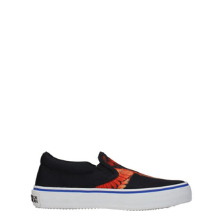 Black Fabric Slip-On Loafers