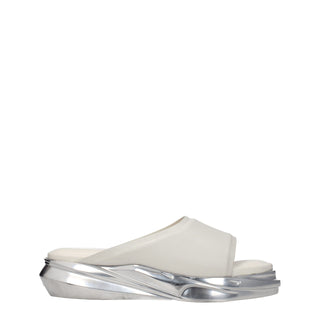 Gray Leather Slippers