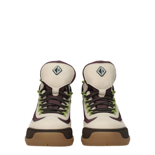 Beige Leder-Stiefeletten