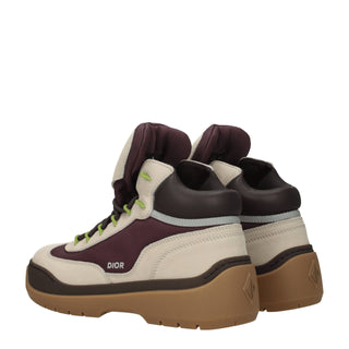 Beige Leder-Stiefeletten