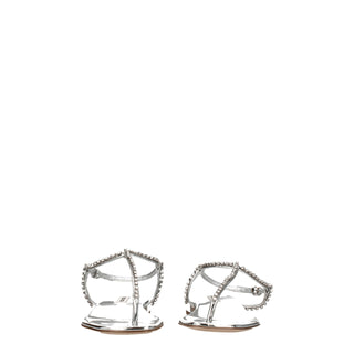 Sandalias tipo flip-flop grises de cuero