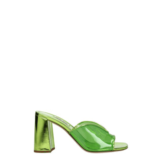 Grüne Plexiglas-Plateausandalen
