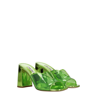 Grüne Plexiglas-Plateausandalen