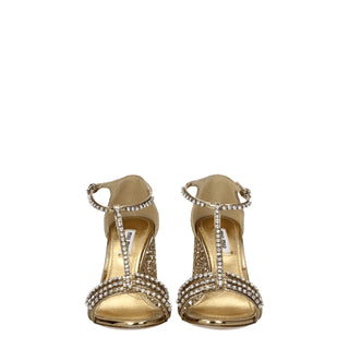Goldene Plateau-Sandalen aus Kunststoff
