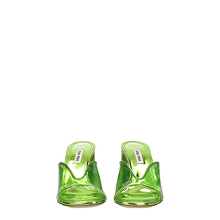 Grüne Plexiglas-Plateausandalen