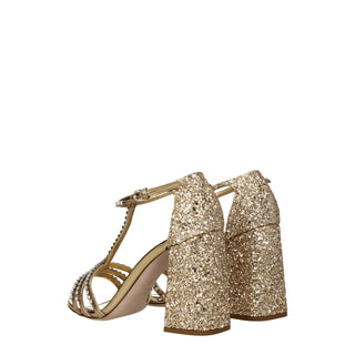 Goldene Plateau-Sandalen aus Kunststoff