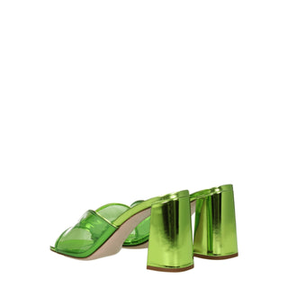 Grüne Plexiglas-Plateausandalen
