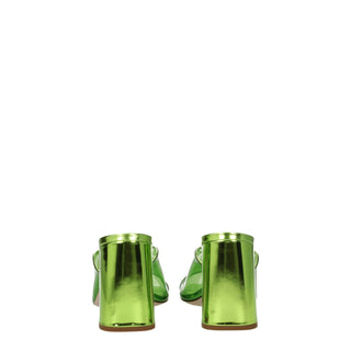 Grüne Plexiglas-Plateausandalen