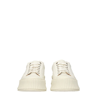 Weiße Stoff-Plateau-Sneaker