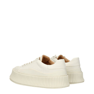 Weiße Stoff-Plateau-Sneaker