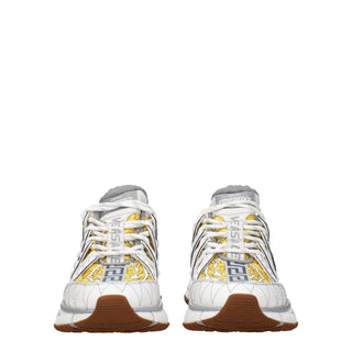 White Fabric Athletic Sneakers
