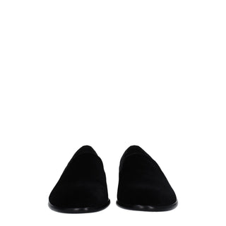 Black Velvet Slip-On Loafers