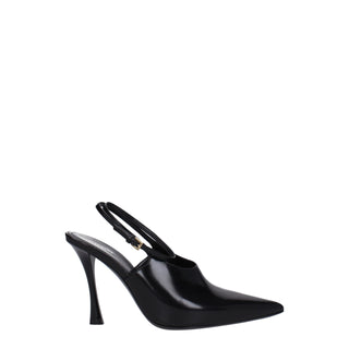 Zapatos de tacón alto de cuero negro