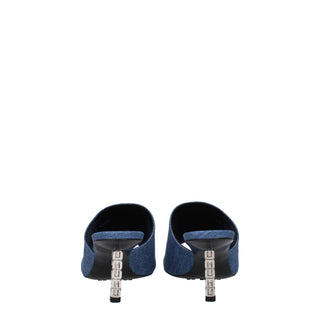 Blue Fabric Platform Sandals
