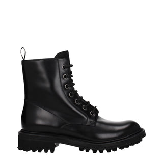 Schwarze Leder-Stiefeletten